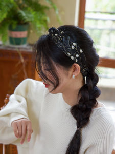 Delicate Fretwork Silk Scarf Hairband Womens Vintage Original Design Satin Hair Accessories Stylish Hair Ties Hair Bands