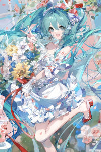 Bandai | Bộ Tranh Kim Cương Tự Làm Hình Hatsune Miku Anime Đáng Yêu Tranh Hoa Nghệ Thuật Dán Đầy Đủ Diện Tích Kim Cương Vuông/tròn Trang Trí Tường Phòng Ngủ Quà Tặng Cho Người Sưu Tầm