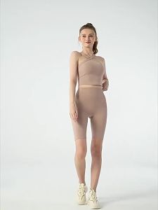 alo ชุดกางเกงโยคะผู้หญิง ฤดูร้อน สีพีช สะโพกเปลือย ความรู้สึกไม่ลำบาก กางเกงกีฬากระชับ ยกสะโพก กางเกงฝึกซ้อม วิ่ง ฟิตเนส