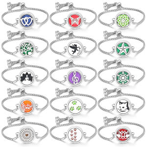 2024 New Kaleidoscope Aromatherapy Bracelet Perfume Essential Oil Diffuser Lockets Bracelet Charms Women Aroma Diffuser Jewelry