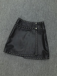 2025 New High Waist Short Leather Skirt Womens Autumn Winter Slimming Sheepskin Pencil Skirt Zipper Style Bodycon Skirt