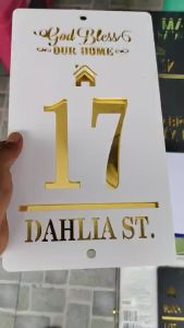 11x8 inch LASER CUT HOUSE NUMBER/SIGNAGE/ACRYLIC/MARKER
