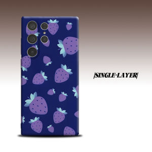 BILIBILI | Monochrome Strawberry For Samsung Galaxy S26 S25 S24 A56 A36 Dual Layer Luxury Fashion Full Lens Protective Case