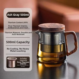 YIHUTEA | Heat Resistant Tea Water Separation Titanium Lined Household Teapot