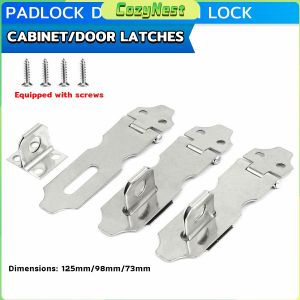 C.N. Safety Hasp Latch Lock Stainless Steel Cabinet/Door Latches with Screws