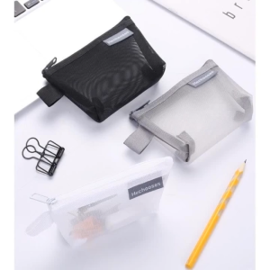 JS SHOP 1pcs Mesh Coin Purse Nylon Transparent 3D Triangle Key Bag Card Holder Storage Bag