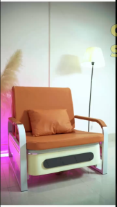 Sofa giường đơn gấp gọn thành ghế kích thước 82cm x 1m9 có ngăn chứa đồ đầy đủ nệm và gối