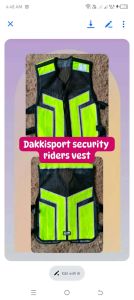 Dakkisports Reflectorized Rider Vest - High-visibility safety vest with reflective strips for enhanced visibility in low-light conditions.