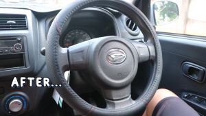 Sarung Cover Stir setir Mobil Bahan Kulit PU variasi 38CM AM 016 FOTKB02