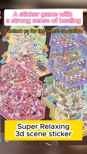 2 stickers per pack Yasha series of 3D stereoscopic cute handmade miniature scene decorative stickers