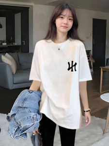 Loose Long T-Shirt Womens Summer New Style Shark Pants White Short Sleeve Base Shirt Cover Butt Cotton round Neck Commute