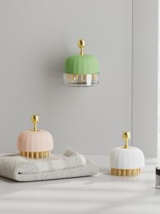 Bàn Chải Gội Đầu Bằng Silicon Mềm Mát Xa Da Đầu Giảm Ngứa Dụng Cụ Tắm Cho Thú Cưng Treo Tường