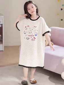QIANSHUIMILU | Lightweight Cotton Girls Pajama Dress Summer