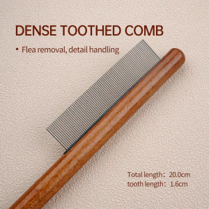 Solid Wood Handle Pet Pin Brush Dog Comb Cat Brush Long Hair Cat Needle Comb Open Knots To Remove Floating Hair Pet Row Comb