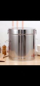 304 Stainless Steel Rice Bucket 7.5/10/15/25/50KG Large Capacity Rice Storage Container Rice Box Moisture-Proof Insect-Proof Sealed Barrel