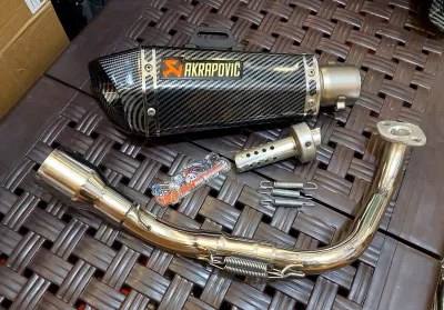 ( Honda Navi ) Hexa Akrapovic Pipe Set with stainless elbow plug and play and no need remap