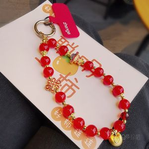 สร้อยคอโทรศัพท์มือถือแบบสั้นทำด้วยมือ คริสตัลหลากสีสัน ปีใหม่ สไตล์ชาติพันธุ์ วินเทจ เครื่องประดับระดับไฮเอนด์