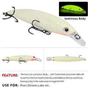 UMPAN PANCING LURE CASTING MINOW FULL GLOW IN DARK 9CM/8GR