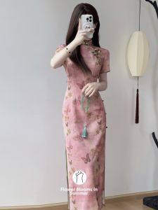 Modernized Pink Chinese Qipao For Spring and Summer