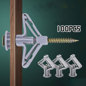 100PCS Nylon Toggle Gypsum Kupu-Kupu Abu-Abu Pengencang Sekrup Gypsum 53mm