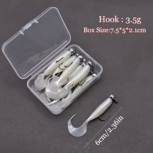 Mr.Lurion 50pcs 6cm Maggot Worm Grub Lure Bait Fishing Tackle Soft Minnow Lure Pesca Swimbait Gear Kit Bait