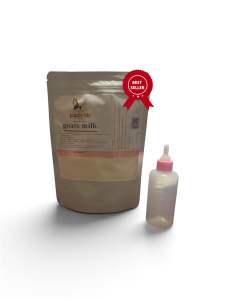 PUPPYLAB GOATSMILK 200GRAMS WITH 60ML FEEDING BOTTLE FOR NEWBORN TO ADULT FURBABIES