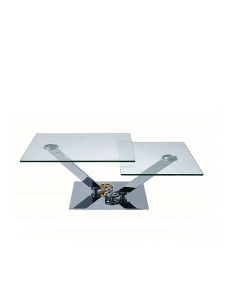 Italian Accessible Luxury Fancy Mechanical Rotate Coffee Table New Arrival Designer Stainless Steel Living Room Glass Square Tea Table