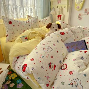 susan | Cute Cartoon Ins-style Two-layer Gauze Kids Bedding Three-piece Set