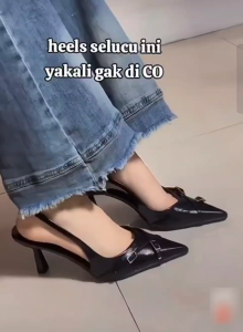 Chunky Heels LETTY Sandal Wanita Untuk Outfit Kerja / Pesta / Party / HangOut Mewah Kekinian