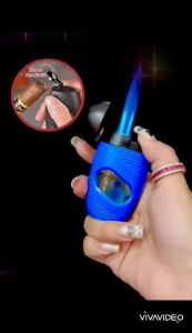 HỘP QUẸT BẬT LỬA GA KHÒ 3 TIA THIẾT KÊ HÌNH QUẢ TRÚNG LỘ THIÊN KÈM KHOEN ĐỤC XÌ GÀ