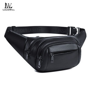 LouisWill Mens Waist Bag Chest Bag Fashion PU Bag Waterproof Bag Sports Bag Large Capacity Phone Bag Casual Bag Cross Body Bag Outdoor Fitness Bag Travel Bag Cycling Bag Business Bag