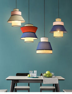 [หลอดไฟปลอดปัญหา] โคมไฟระย้าศิลปะทำจากไม้ไผ่โคมไฟไม้ไผ่จีนโคมไฟระย้าหลอดไฟแอลอีดีสิ่งแวดล้อมเหมาะสำหรับโต๊ะโรงแรมภัตตาคารบาร์ห้องนั่งเล่นโคมไฟจีนโบราณโคมไฟไม้ไผ่ตกแต่ง Diy