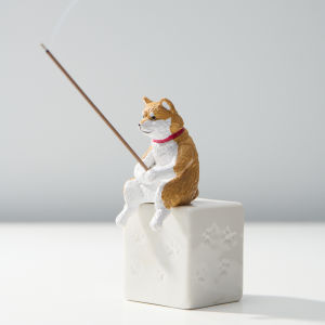 Creative Anran Fragrance Pet Cat Attracting Wealthy Dog Incense Holder Ceramic Material Chinese Style Home Decoration Accessories