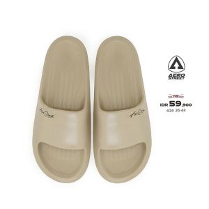 Aerostreet 36-44 Ceilo Krem - Sandal Sendal Selop Slip On Casual Pria Wanita Aero Street AABAA