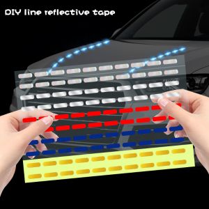 5pcs Car DIY Line Reflective Stickers Auto Motorcycles Wheel Decorative Reflective Strip Tape Night Safty Warning Decals Accessories
