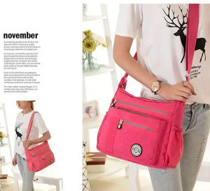 【HOT】กระเป๋าสะพายข้างผู้หญิงแบบเกาหลีใหม่ล่าสุดจากนายหน้าไนลอน บางเบาและกันน้ำได้