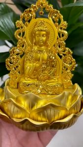 Tượng phật bà Quan Thế Âm Cánh RỒNG đế hoa sen đặt taplo ô tô xe hơi PKN-153