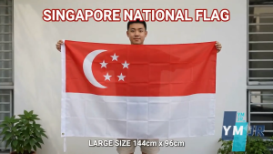 🇸🇬 144*96cm Big Singapore Flag National Polyester Banner Flying For Street Terrace Garden National Day Party Decoration