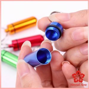 คลินิก กล่องยาพวงกุญแจอลูมิเนียม กล่องใส่ยา Keychain Pill Box พกพากันน้ำ ขนาดเล็ก