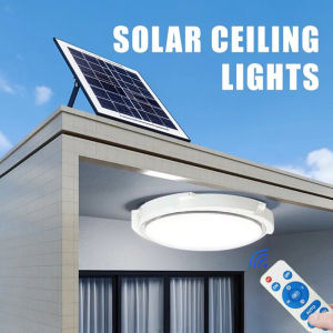 Vimite LED solar indoor ceiling lamp 100W 200W 300W 400W 600W Outdoor waterproof Garden Light with remote control for House living room balcony corridor 太阳能室内户外吸顶灯