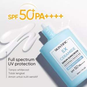 LANGSUNG GOJEK- (30ML) SKINTIFIC 5X Ceramide Serum Sunscreen SPF50 PA++++ Skincare Sunblock Untuk skin barrier rusak kulit sensitif 30ml