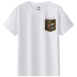 จี๊ป | เสื้อยืดคอกลมแขนสั้นผู้ชาย Jeep Outdoor Quick Dry Breathable ระบายเหงื่อได้ดี ยืดหยุ่น สวมใส่สบาย ไซส์ใหญ่ เสื้อผ้าสำหรับกลางแจ้ง