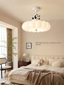 Vintage French Style Eye-Protecting Cartoon Panda Children Ceiling Light