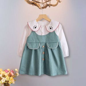 Dress Anak Perempuan Rok Denim Kemeja Panjang Overall Bayi Cewek Impor