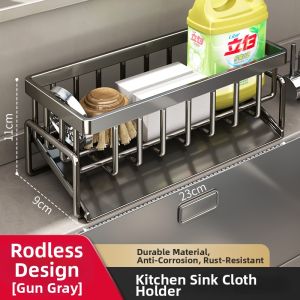 Youqin | Kitchen Drain Rack Storage Rack Sink Cloth Hanging Rack Faucet Sink Countertop Storage Shelf