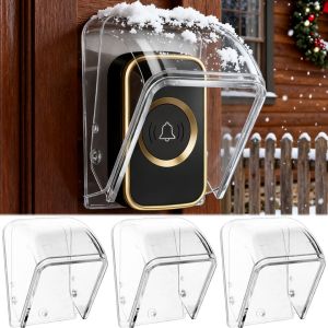 3Pcs Waterproof Cover for Wireless Doorbell Transparent Outdoor U-shaped Full Protection Dustproof Ring Button Rain Cover Door Bell Button Protector