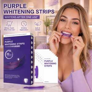 oralhoe | Purple Teeth Whitening Strips PAP+ 30Mins Quick Stain Toothpaste Removal for Lasting Bright Smile Teeth Brightening Oral Care