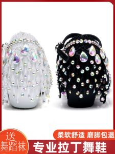 New Childrens Sequined Tassel Latin Dance Shoes Girls Dance Shoes Soft Bottom Stage Performance Dancing Shoes