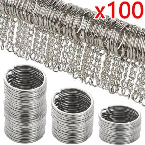 50/100/200Pcs Silver Plated Metal Blank Keyring Keychain Split Ring Keyfob Key Holder Rings Women Men DIY Key Chains Key Accessories