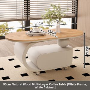 YIYOU | Mobile Storage Side Table Cream Style